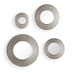 Sei Furniture Callari Silver Sphere Wall Mirror 4Pc Set Hammered Silver Ws6825