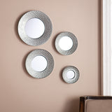 Sei Furniture Callari Silver Sphere Wall Mirror 4Pc Set Hammered Silver Ws6825