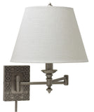 Wall Swing Arm Lamp in Antique Silver