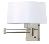 Wall Swing Lamp in Polished Nickel with Full Range Dimmer