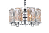 Bethel Chrome Chandelier in Metal & Crystal