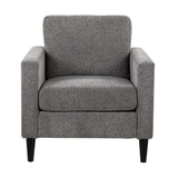 Wendy Contemporary Accent Chair in Black Wood and Grey Fabric by LumiSource