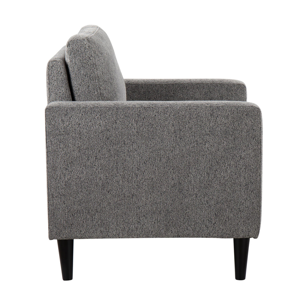 Wendy Contemporary Accent Chair in Black Wood and Grey Fabric by LumiSource