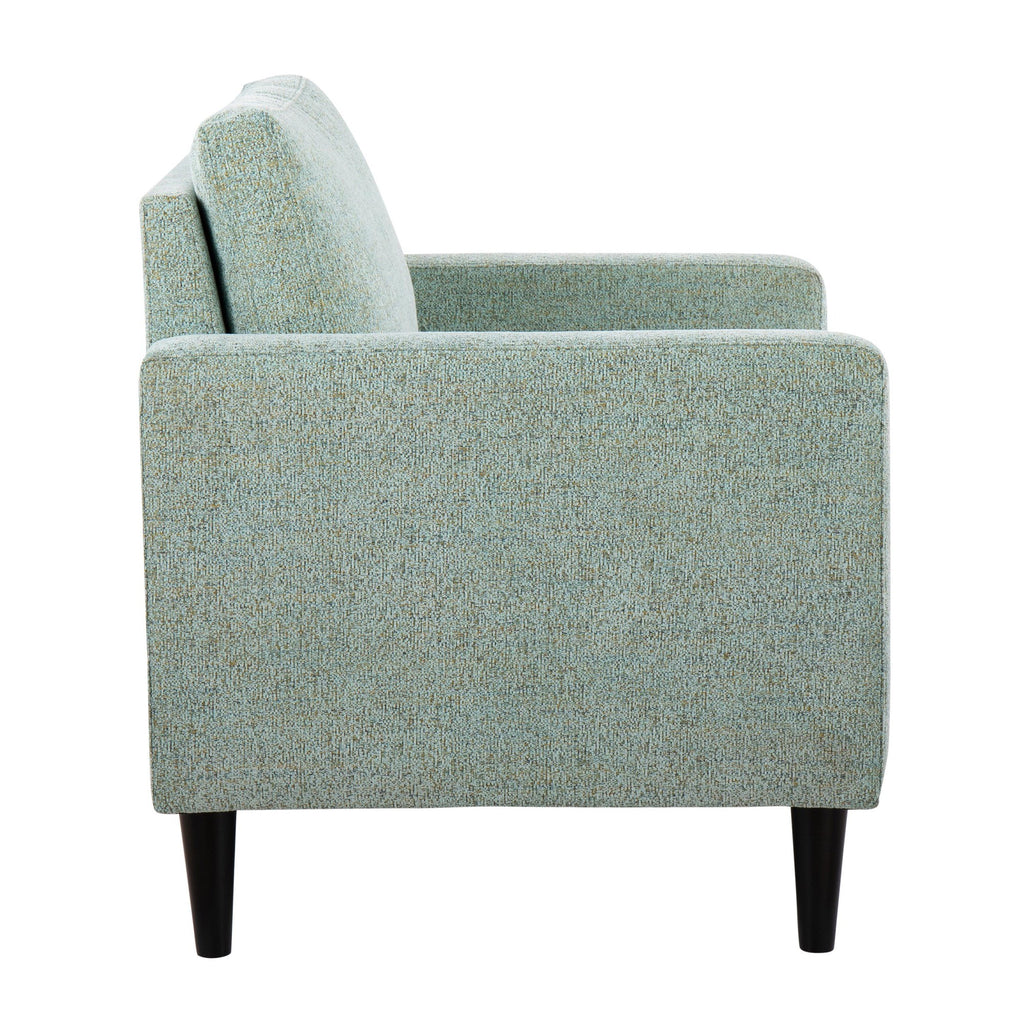 Wendy Contemporary Accent Chair in Black Wood and Light Green Fabric by LumiSource