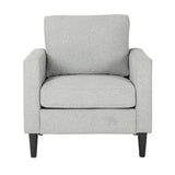 Wendy Contemporary Arm Chair in Black Wood and Grey Fabric by LumiSource