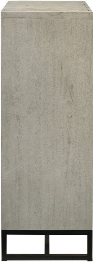 Weston Engineered Wood / Metal Mid Century Grey Stone Chest - 32.5" W x 17.5" D x 48.5" H