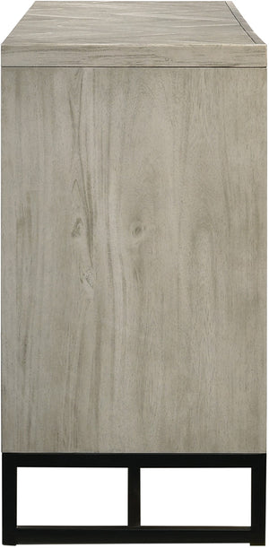 Weston Engineered Wood / Metal Mid Century Grey Stone Dresser - 60.25" W x 17.5" D x 32.75" H