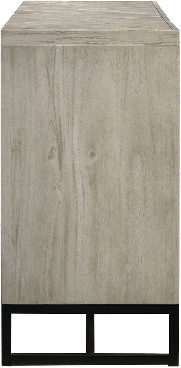 Weston Engineered Wood / Metal Mid Century Grey Stone Dresser - 60.25" W x 17.5" D x 32.75" H