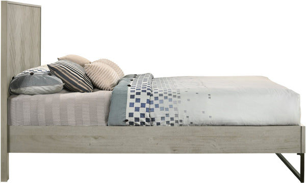 Weston Engineered Wood / Metal Mid Century Grey Stone King Bed (3 Boxes) - 77.5" W x 83.5" D x 50.5" H