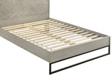Weston Engineered Wood / Metal Mid Century Grey Stone King Bed (3 Boxes) - 77.5" W x 83.5" D x 50.5" H