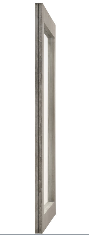 Weston Glass / Engineered Wood Mid Century Grey Stone Mirror - 41" W x 1" D x 35" H