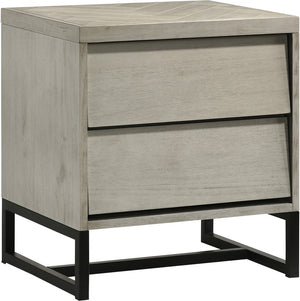 Weston Engineered Wood / Metal Mid Century Grey Stone Night Stand - 22" W x 17" D x 24" H