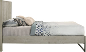 Weston Engineered Wood / Metal Mid Century Grey Stone Queen Bed (3 Boxes) - 61.25" W x 83.5" D x 50.5" H