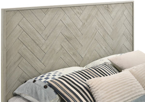 Weston Engineered Wood / Metal Mid Century Grey Stone Queen Bed (3 Boxes) - 61.25" W x 83.5" D x 50.5" H