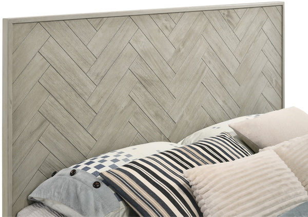 Weston Engineered Wood / Metal Mid Century Grey Stone Queen Bed (3 Boxes) - 61.25" W x 83.5" D x 50.5" H