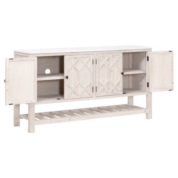 Essentials for Living Bella Antique Willow Media Sideboard 8018.WW-PNE/WHTQ