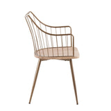 Winston Farmhouse Chair in Antique Copper Metal and White Washed Wood by LumiSource