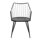 Winston Farmhouse Chair in Black Metal and Black Wood by LumiSource