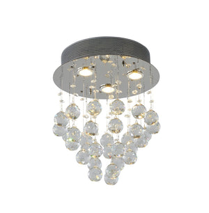 Bethel Chome Semi Flush Mount in Iron & Crystal