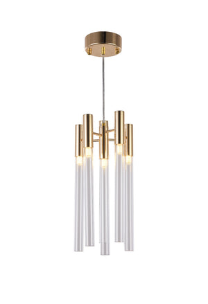 Bethel gold Single Pendant Lighting in Metal & Glass