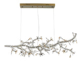 Bethel Gold Chandelier in Stainless Steel & Crystal