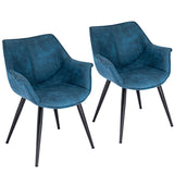 Wrangler Industrial Accent Chair in Blue by LumiSource - Set of 2
