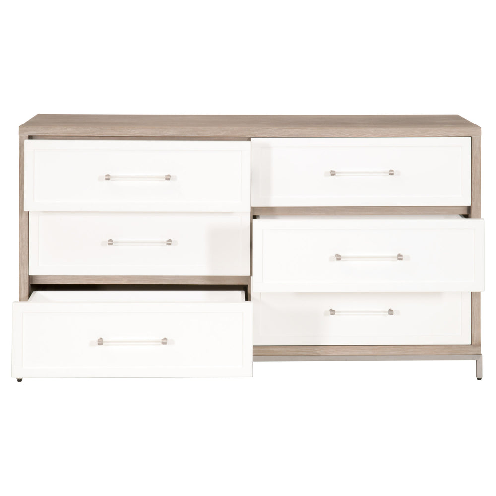 Essentials for Living Traditions Wrenn 6-Drawer Double Dresser 6140.NG/WHT-BSTL