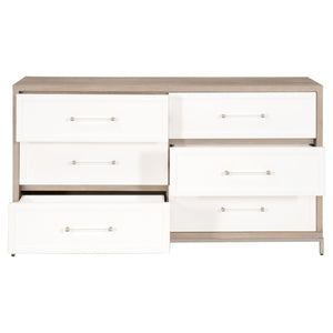 Essentials for Living Traditions Wrenn 6-Drawer Double Dresser 6140.NG/WHT-BSTL