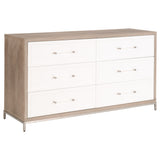 Essentials for Living Traditions Wrenn 6-Drawer Double Dresser 6140.NG/WHT-BSTL