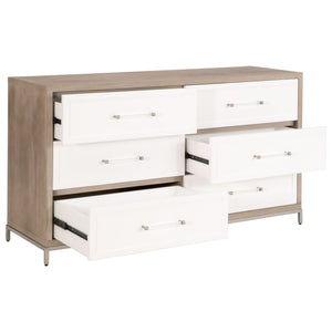 Essentials for Living Traditions Wrenn 6-Drawer Double Dresser 6140.NG/WHT-BSTL