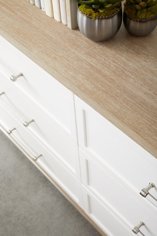 Essentials for Living Traditions Wrenn 6-Drawer Double Dresser 6140.NG/WHT-BSTL