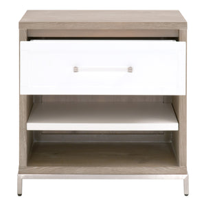 Essentials for Living Traditions Wrenn 1-Drawer Nightstand 6139.NG/WHT-BSTL