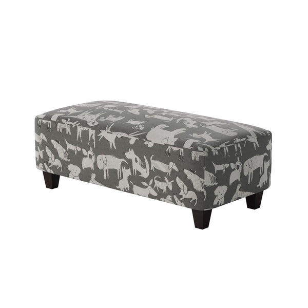 Fusion 100-C Transitional Cocktail Ottoman 100-C Doggie Graphite 49" Wide Cocktail Ottoman
