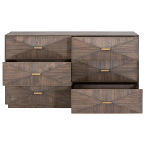 Essentials for Living Traditions Wynn 6-Drawer Double Dresser 6158.BBRN/BGLD