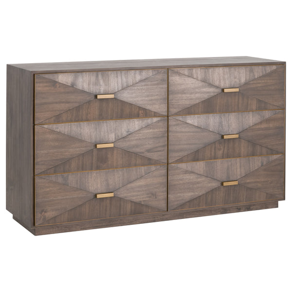 Essentials for Living Traditions Wynn 6-Drawer Double Dresser 6158.BBRN/BGLD