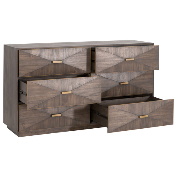 Essentials for Living Traditions Wynn 6-Drawer Double Dresser 6158.BBRN/BGLD