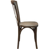 English Elm EE1112 Contemporary Commercial Grade Wood Cross Back Chair Dark Driftwood EEV-10922