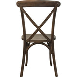 English Elm EE1112 Contemporary Commercial Grade Wood Cross Back Chair Dark Driftwood EEV-10922