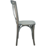 English Elm EE1112 Contemporary Commercial Grade Wood Cross Back Chair Grey EEV-10925