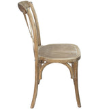 English Elm EE1112 Contemporary Commercial Grade Wood Cross Back Chair Natural White Grain EEV-10931