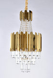 Bethel Gold Chandelier in Stainless Steel & Crystal