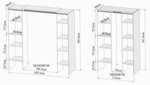 Jerry Clothes Storage System X4021X2193R00 White, Dark Grey