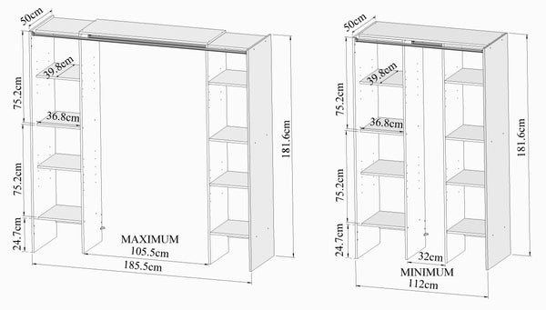 Jerry Clothes Storage System X4021X2193R00 White, Dark Grey