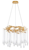 Bethel Gold Chandelier in Aluminum & Glass