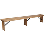 EE2678 Rustic Commercial Grade Farm Table Folding Benche [Single Unit]