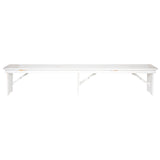 English Elm EE2678 Rustic Commercial Grade Farm Table Folding Benche Antique Rustic White EEV-16508