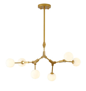 Bethel Gold Chandelier in Metal & Glass