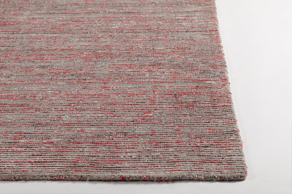 Chandra Rugs Xandra 60% Wool + 20% Viscose + 10% Polyester + 10% Cotton Hand-Woven Contemporary Rug Grey/Red 9' x 13'