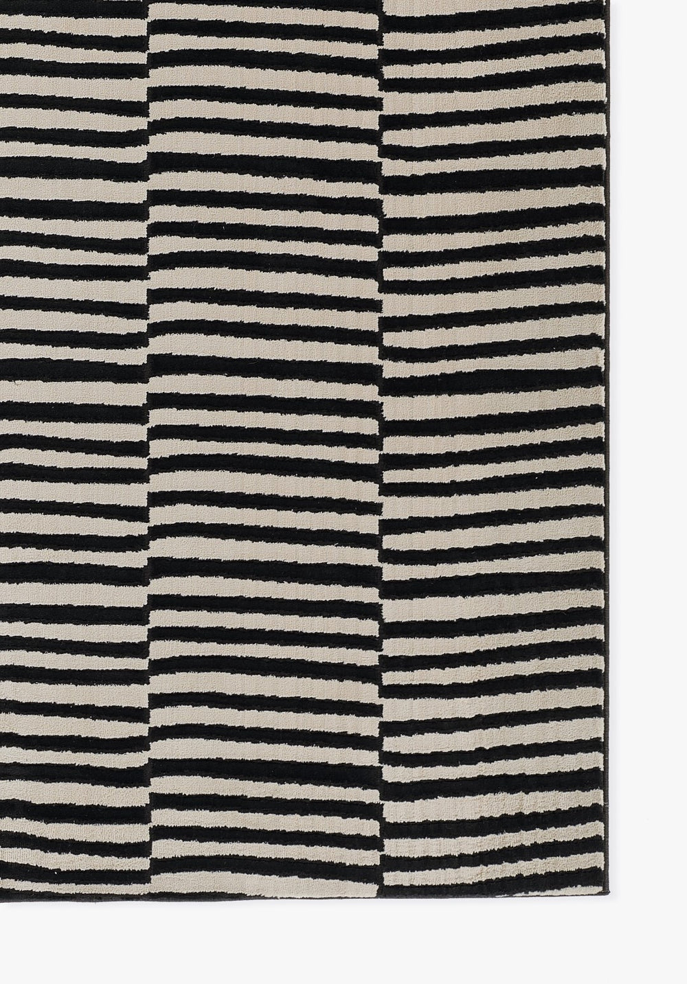 Momeni Xander XAN-1 Machine Made Contemporary Striped Indoor Area Rug Black 9'3" x 12'6" XANDEXAN-1BLK93C6