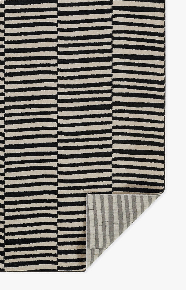 Momeni Xander XAN-1 Machine Made Contemporary Striped Indoor Area Rug Black 9'3" x 12'6" XANDEXAN-1BLK93C6